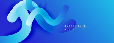 Soyut mavi dalgalar dinamik arkaplan yaratır. Pürüzsüz şekiller hareketi, derinliği, modern estetiği akla getiriyor. Gradyan renkler görsel cazibeyi arttırır.