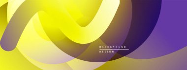 Soyut akışkan şekiller, sarı, mor renkler. Modern tasarım, yumuşak geçişler, canlı renkler, dinamik kompozisyon.