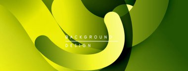 Soyut sarı, yeşil şekiller örtüşüyor. Modern tasarım pürüzsüz eğimlere ve dinamik akışa sahiptir. Metin arkaplan tasarımı okur.