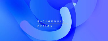 Soyut mavi şekiller örtüşüyor ve dinamik bir zemin oluşturuyor. Metin arka plan tasarımı okur. Modern, akışkan estetik.