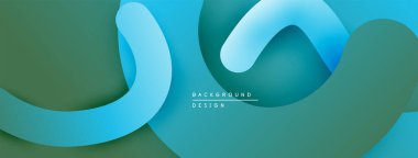 Soyut akan kurdeleler, soluk yeşil arkaplan üzerine mavi renkler. Minimalist tasarım, modern estetik, pürüzsüz gradyanlar mevcut.