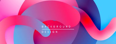 Soyut sıvı şekilleri canlı pembeler, maviler, morlar harmanlar. Dinamik kompozisyon modern arkaplan tasarımı yaratır. Pürüzsüz gradyanlar görüntüye hakim.