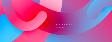 Soyut sıvı şekiller, canlı renklerin karışımı. Pembe, morumsu, mavi renkler dinamik bileşim oluşturur. Modern tasarım ögesi.