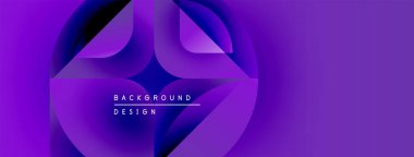 Soyut mor eğimli arkaplan. Modern tasarım akış şekilleri, dinamik eğriler, metin etiketleri içerir. Pürüzsüz geçişler görsel ilgi yaratır.