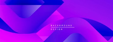 Soyut sıvı şekiller, canlı mor renkler, modern tasarım. Gradyan renkler dinamik görsel efekt yaratır. Minimalist estetik.