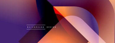 Soyut gradyan şekiller çakışıyor, dinamik görsel etki yaratıyor. Mor, turuncu renkler tasarımda baskın. Metin arkaplan tasarımı okur.