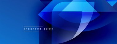 Soyut mavi tasarım üst üste binen şekiller, gradyanlar. Arka planlar, sunumlar, dijital sanat için modern estetik.