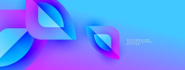 Soyut sıvı şekilleri, canlı mavi mor gradyan. Modern tasarım, düz kıvrımlar, dinamik kompozisyon. Projeler için arkaplan ögesi.