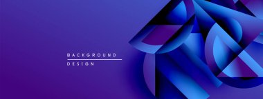 Soyut geometrik tasarım. Mavi renkler baskın, modern görsel etki yaratıyor. Gradyan geçişler derinlik ve doku ekler.