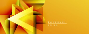 Soyut geometrik şekiller, canlı turuncu, sarı renkler. Modern tasarım, dinamik kompozisyon, uygun arkaplan ögesi.