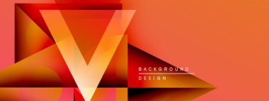 Soyut geometrik tasarım. Turuncu, kırmızı renkler dinamik görsel etki yaratır. Modern tarz, arka planlar ve sunumlar için uygun.