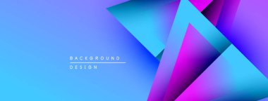 Soyut geometrik şekiller örtüşür, parlak mavi ve mor renkler yaratır. Modern tasarım elementleri dijital sanat, arkaplan dokusu.