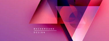 Soyut geometrik şekiller örtüşür, canlı pembe bir eğilim yaratır. Metin, merkez biçimlerin altında arkaplan tasarımı okur.