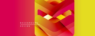 Soyut geometrik tasarım. Canlı renkler harmanlanarak, dinamik görsel efekt yaratır. Kırmızı, turuncu, sarı renkler kompozisyona hakim. Modern biçim.