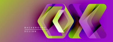 Soyut geometrik arkaplan. Canlı gradyanlar, katmanlı şekiller modern tasarım yaratır. Metin arkaplan tasarımı okur.