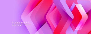 Soyut geometrik desen. Üst üste binen kareler dinamik görsel efekt yaratır. Mor, pembe renkler kompozisyona hakim. Modern tasarım ögesi.