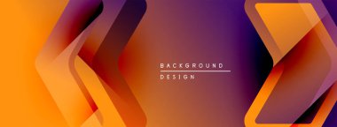 Soyut gradyan afişi. Turuncu, mor renkler harmanlanır. Modern tasarım elementleri dinamik görsel etki yaratır. Metin arkaplan tasarımı okur.