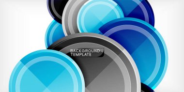 Soyut tasarım üst üste binen daireler, gradyanlar, tonlar mavi, gri. Modern şablon uygun arka planlar, sunumlar.