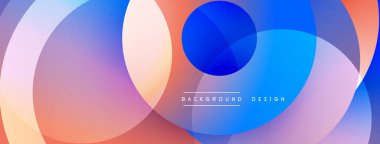 Soyut renkli çemberler örtüşüyor ve canlı bir gradyan arkaplan oluşturuyor. Metin arka plan tasarımı okur. Modern görsel element.