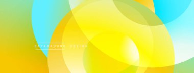 Soyut, enerjik bir arkaplan. Üst üste binen daireler dinamik değişim etkisi yaratır. Sarılar, maviler, yeşiller pürüzsüzce harmanlanır. Modern tasarım ögesi.