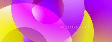 Soyut, enerjik bir arkaplan. Üst üste binen daireler dinamik renkli kompozisyon oluşturur. Modern tasarım elementleri pürüzsüz eğimler sunar.