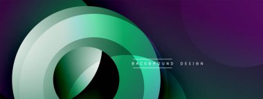 Soyut gradyan katmanlar dinamik akış yaratır. Yeşil, mor renkler düzgün bir şekilde harmanlanır. Arkaplan ve sunumlar için modern tasarım ögesi.