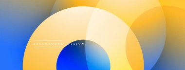 Soyut sıvı şekiller, canlı renklerin karışımı. Mavi, sarı gradyanlar modern tasarım yaratır. Minimalist estetik, pürüzsüz geçişler mevcut.