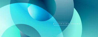 Soyut mavi şekiller örtüşür, dinamik görsel efekt yaratır. Modern tasarım yumuşak eğimleri, pürüzsüz geçişleri içerir. Arkaplan metin ögelerini içerir.