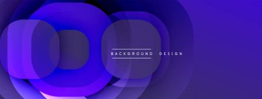 Soyut mor katmanlar dinamik zemin oluşturur. Yumuşak eğimler, üst üste binen şekiller derinliği, modern estetiği akla getiriyor. Mevcut en küçük metin.