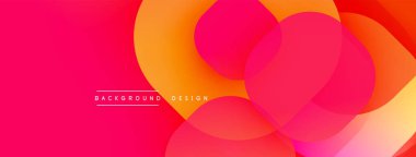 Soyut, enerjik bir arkaplan. Üst üste binen daireler dinamik değişim etkisi yaratır. Sıcak renkler kompozisyona hakim, modern tasarım elementi.