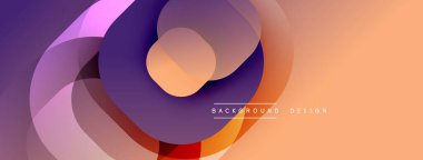 Soyut geometrik şekiller örtüşüyor, canlı renk eğimleri yaratıyor. Tasarım pürüzsüz geçişler ve modern estetik içeriyor..