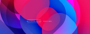 Soyut, enerjik çemberler çakışıyor. Renkler karışıyor, dinamik görsel efekt yaratıyor. Metin arkaplan tasarımı okur.