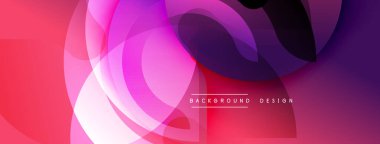 Soyut akışkan şekiller, canlı pembeler, morlar dinamik bir zemin oluşturur. Modern tasarım elementleri enerji, hareket.
