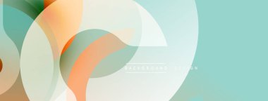 Soyut geometrik şekiller çakışıyor. Yumuşak renkler modern arkaplan tasarımı yaratır. Minimalist tarz, pürüzsüz gradyanlar mevcut.