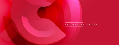 Soyut kırmızı tasarım katmanlı eğriler içerir. Gradyan gölgeler derinlik yaratır, modern estetik. Metin arkaplan tasarımı okur.