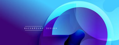 Soyut mavi mor eğim. Üst üste binen şekiller dinamik görsel efekt yaratır. Arka planlar ve pankartlar için modern tasarım uygun.