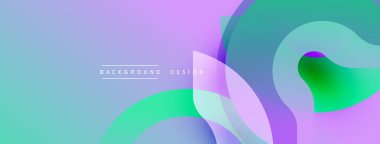 Soyut sıvı şekilleri, mor ve yeşil renkleri harmanlıyor. Modern tasarım farklı renkler, dinamik kompozisyon içerir. Metin arkaplan tasarımı okur.