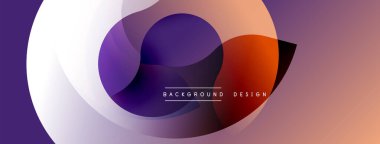 Soyut sıvı şekilleri örtüşür, parlak mor renkler yaratır, turuncu renkler. Arkaplan ve sunumlar için modern tasarım ögesi.