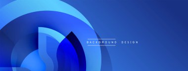 Soyut mavi tasarım katmanlı şekiller, gradyanlar içerir. Modern estetik, arka planlar ve sunumlar için uygun. Basit, temiz kompozisyon.