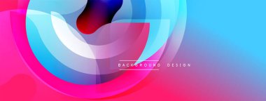 Soyut sıvı şekiller, canlı renklerin karışımı. Modern tasarım üst üste binen katmanlar, değişim efektleri içerir. Dinamik bileşim görsel ilgi yaratır.