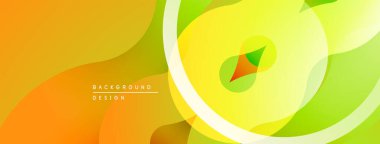 Soyut sıvı şekilleri, canlı gradyanlar. Sarı, turuncu, yeşil renkler kusursuz bir şekilde harmanlanır. Arka planlar için modern tasarım ögesi.