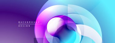 Soyut sıvı şekiller, canlı renklerin karışımı. Modern tasarım, gradyan etki dinamik görsel etki yaratır. Mor, mavi renkler egemen.