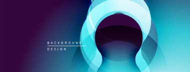 Soyut tasarım katmanlı daireler, gradyan renkler. Mor deniz mavisi geçişleri modern görsel efekt yaratır.