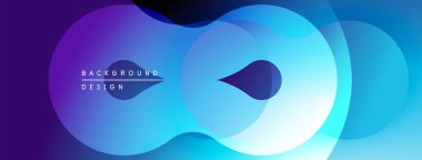 Soyut sıvı şekilleri, canlı maviler, morlar dinamik bir zemin oluşturur. Modern tasarım, pürüzsüz eğimler hareket, derinlik.