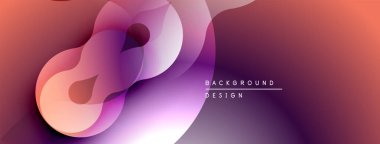 Soyut sıvı şekiller, canlı renklerin karışımı. Gradyan arkaplan modern tasarım unsuru yaratır. Yumuşak kıvrımlar hareketi, derinliği gösterir.