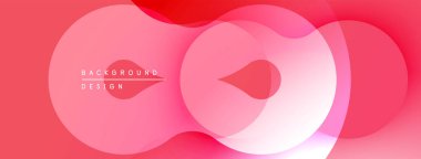 Soyut pembe tasarım, üst üste binen daireler, gradyanlar. Modern estetik, arka planlar ve sunumlar için uygun. Minimalist stil.