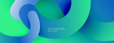 Soyut sıvı şekiller, canlı maviler, yeşiller modern arka plan oluşturur. Yumuşak eğimler, üst üste binen katmanlar dinamik görsel efekt sunar.