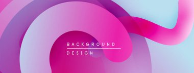 Soyut akışkan şekiller, canlı pembeler, morlar, maviler modern arkaplan tasarımı yaratır. Yumuşak gradyanlar dinamik görsel deneyim sunar.