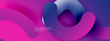 Soyut sıvı şekiller, canlı mor renkler, pürüzsüz gradyanlar modern arkaplan tasarımı yaratır. Minimalist estetik, dinamik kompozisyon.