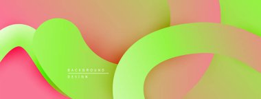 Soyut sıvı şekiller, canlı renklerin karışımı. Yumuşak eğimler dinamik bileşim yaratır. Arka planlar için modern tasarım ögesi.